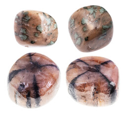 set of various andalusite gem stones cutout