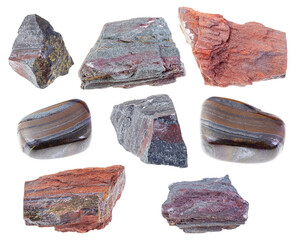 jaspillite (ferruginous quartzite) stones cutout