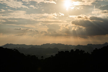 sunset in the mountains