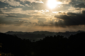 sunset over the mountains