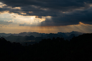 sunset over the mountains