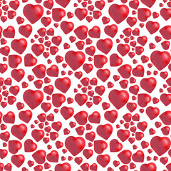 Watercolor seamless pattern with stars, balls and hearts in a strict and free geometric order