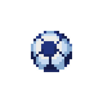 Sports ball pixel art icon. Design sticker, logo, mobile app. Game assets 8bit sprite. Isolated vector illustration.