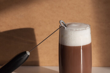 Milk foam maker. Mini blender, frothers for coffee, latte