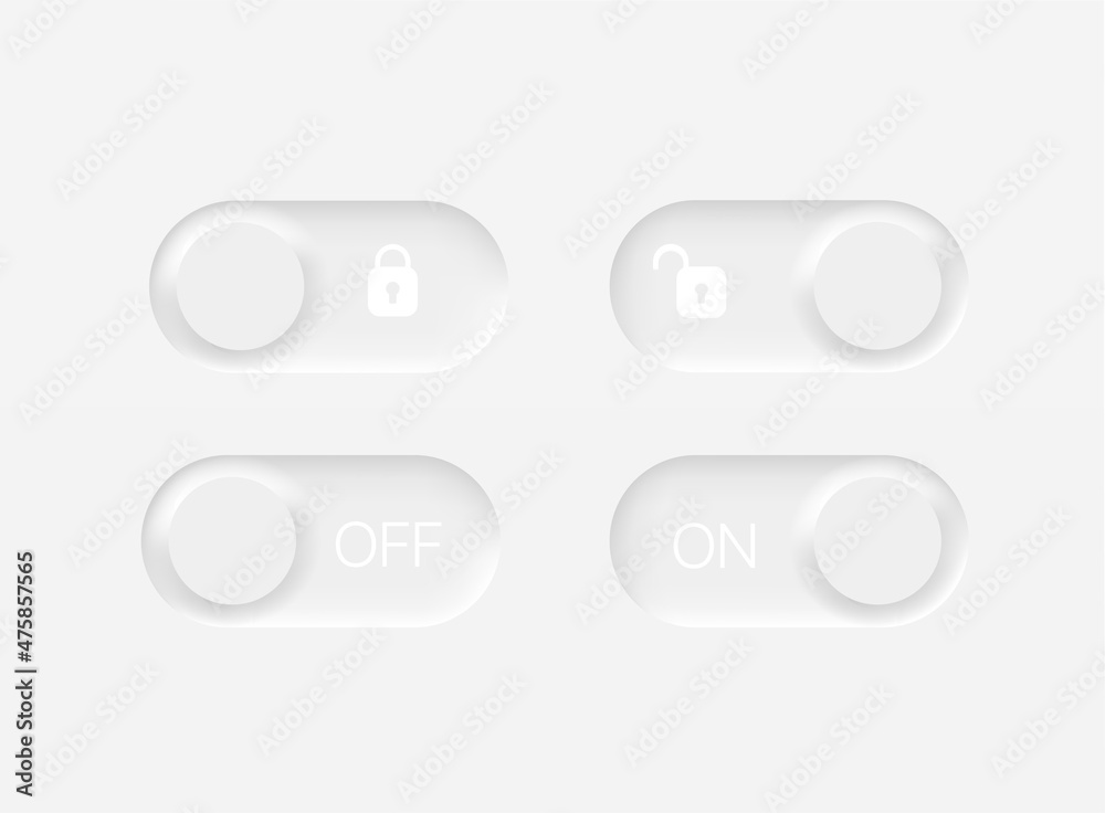 Aufkleber Lock and unlock selector. On off selector. Web and mobile application vector clipart