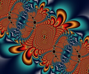 Computer generated abstract colorful fractal artwork