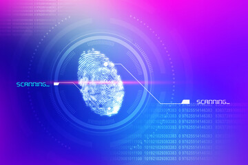 Fingerprint Scanning Technology Concept 2d Illustration
