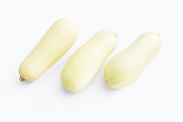 Zucchini on white background