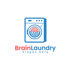 Vector brain laundry logo, suitable for laundry, cleaning service, health, medical or anything related to washing machines and brains.