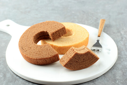 Yosei no Mori (Forest of the Sprites) Baumkuchen Roll Cake - made from Hokkaido Ingredients, Wrapped Layer by Layer, Baked into a Moist, Soft Cake Resembling Tree Rings