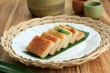 Wingko Babat, Traditional Indonesian Snack Made from Glutinous Rice Flour, Sugar, and Grated Young Coconut.