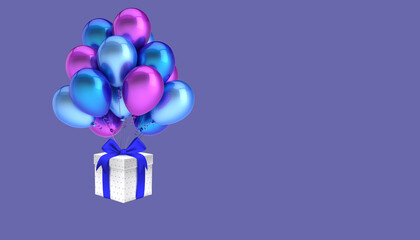 Balloons with present colour of the year 2022 background design - obrazy, fototapety, plakaty