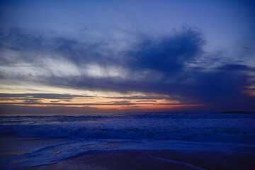 Fototapeta na wymiar Blue sunset over the sea, Portugal