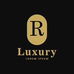 simple alphabet logo luxury concept with ellipse combination