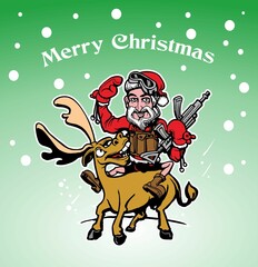 santa claus and reindeer