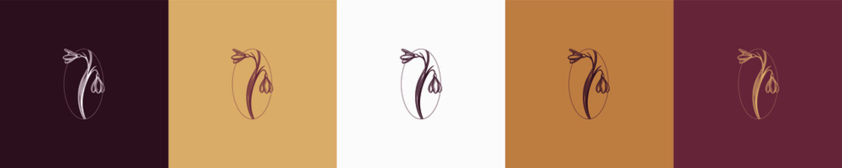 floral vector vintage nature feminine element shape for logo template graphic