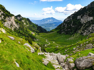 Naklejka premium Malaiesti Valley, Bucegi Mountains, Romania 