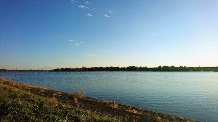 calm lake view and sky