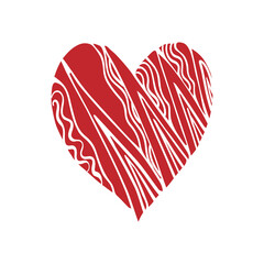 Hand drawn heart isolated. Design element for love concept. Doodle sketch heart shape.