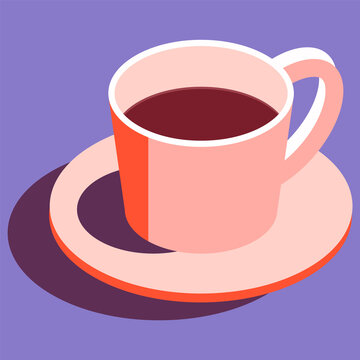 Isometric coffee cup flat design vector image