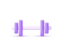 3d Dumbbell icon isolated on white background. Sport symbol. Weightlifting icon.
