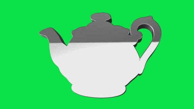 Teapot 3d animation on a green background