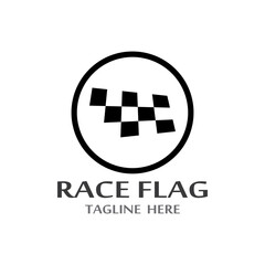 Race flag icon, simple design illustration vector template