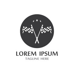 Race flag icon, simple design illustration vector template