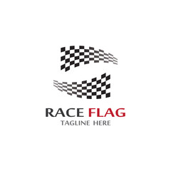 Race flag icon, simple design illustration vector template