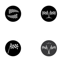 Race flag icon, simple design illustration vector template