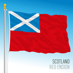 Scottish red ensign, navy flag, Scotland, vector illustration