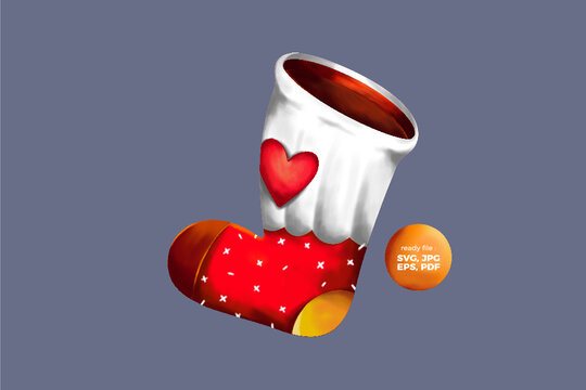 cute sock illustrations with colour full vector designs