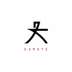 Initial K karate logo, simple K logo art line style © Agus