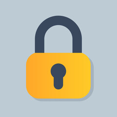 Lock flat icon - vector illustration . security, private, password, privacy, secure, locked, safe, padlock, protection, flat icons .