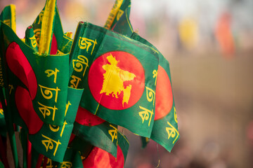 Lots of National flags of Bangladesh