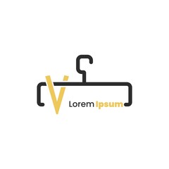 illustration of minimalist botique logo design . the elegant hanger icon