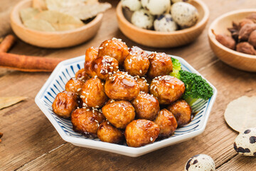 Chinese cuisine: deep-fried quail eggs