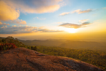 beautiful mountains and sky,Mountain landscape,Beautiful sunrise over the mountains in the west of Thailand.