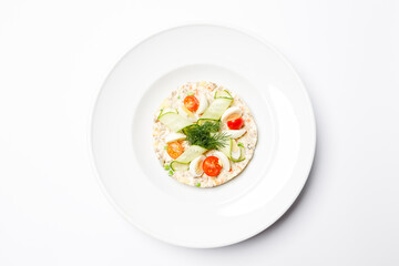 Olivier salad is a traditional salad dish in Russian cuisine