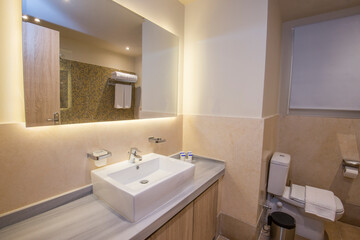 Fototapeta na wymiar Interior design of bathroom in luxury apartment