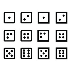 Dice to gamble or gambling in craps line art vector icon for casino apps and websites