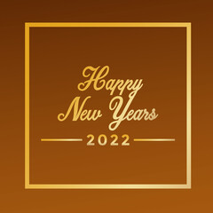 Golden Happy New Year 2022. gretting card template of new year 2022. Creative Design of New Year Eve 2022