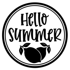hello summer logo inspirational quotes typography lettering design