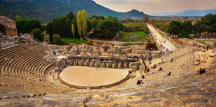 EPHESUS, TURKEY: Huge ancient amphitheater in Ephesus.