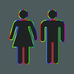 Girls and boys restroom sign. men and women restroom icon. toilet icon sign symbol. vector illustration.