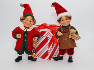 Christmas Elves Making Toys and Gifts (landscape)