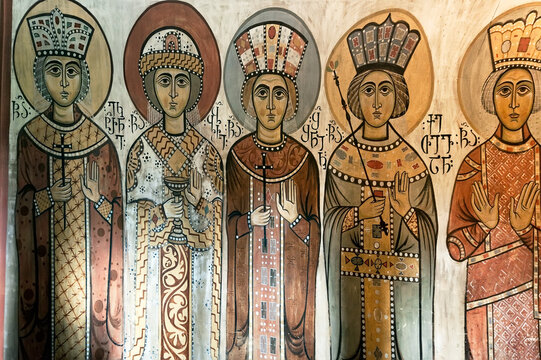 Frescos in Samtavro Monastery in Mtskheta, Georgia