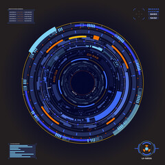 HUD Futuristic Circle Structor Scifi Element Vector Template.