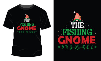 Fishing Gnome Funny Christmas Pajama - Fishing Family T-Shirt