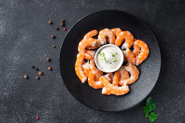 shrimp food prawns seafood  meal snack copy space food background rustic 